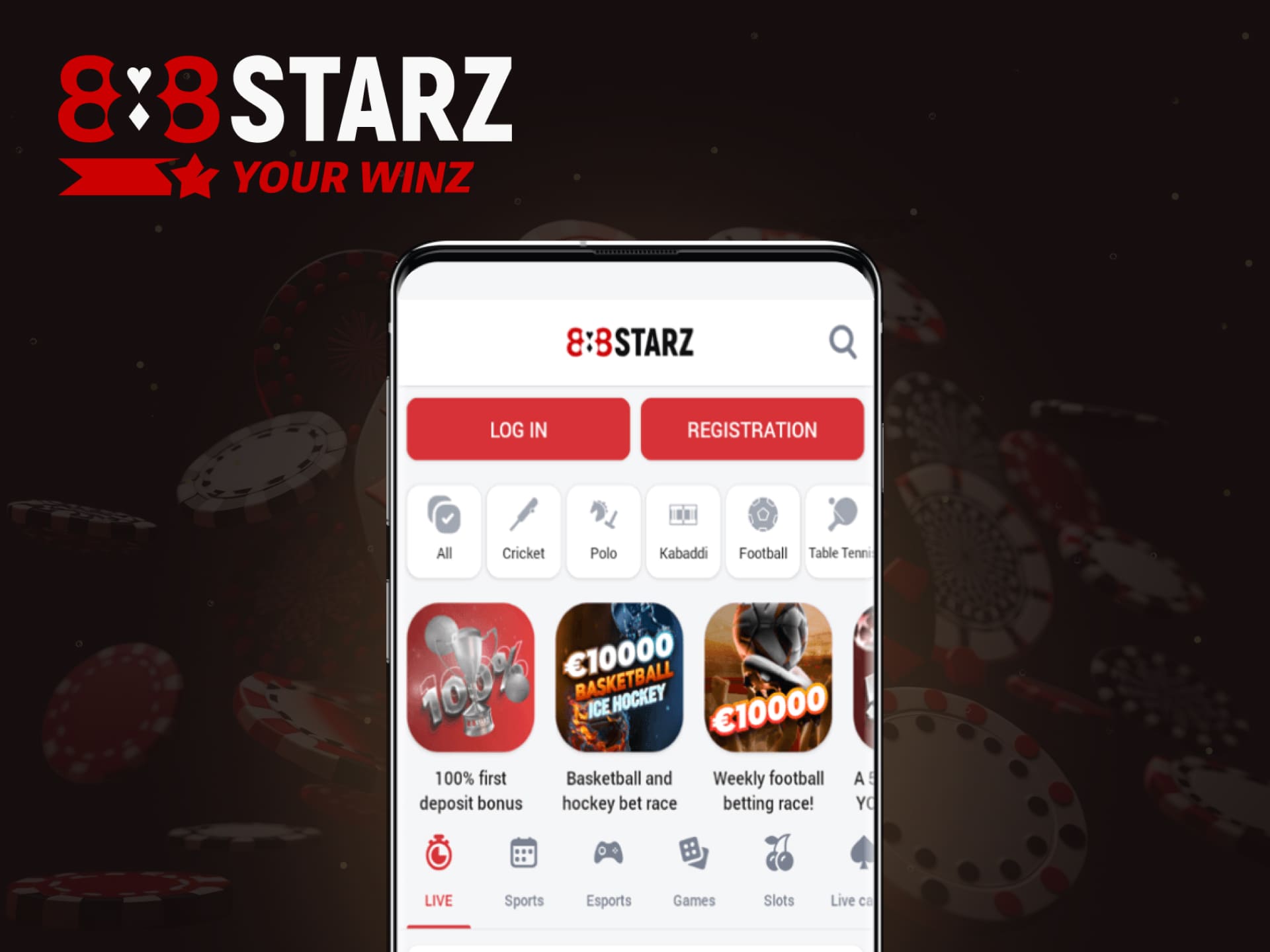 Informations de base dans l'application mobile sur la plateforme 888starz Côte d'Ivoire