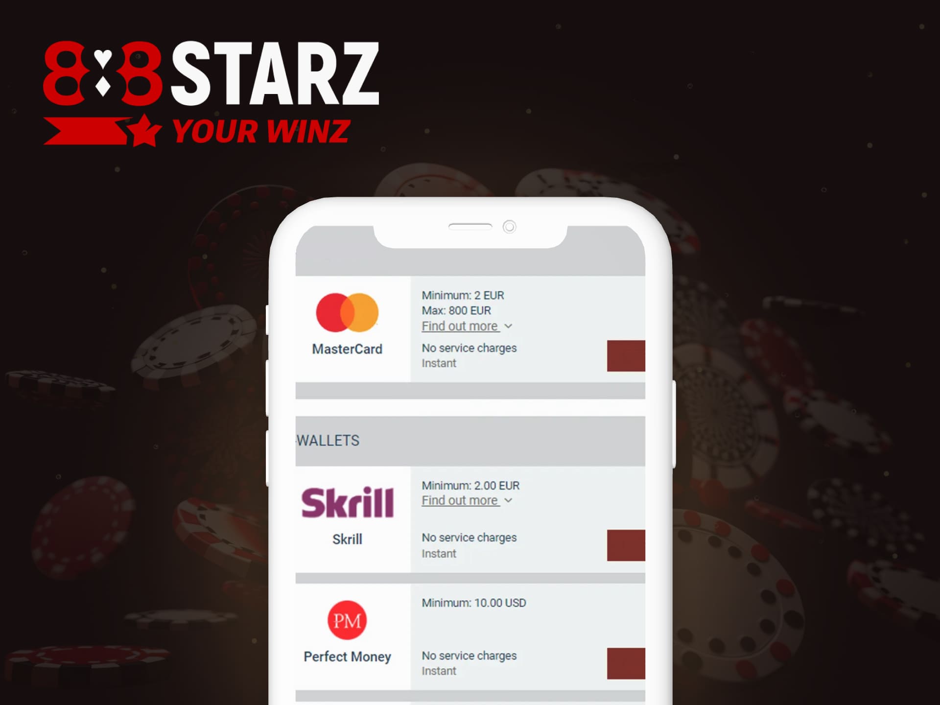 Liste des méthodes pour réapprovisionner un compte dans l'application mobile sur la plateforme 888starz Côte d'Ivoire