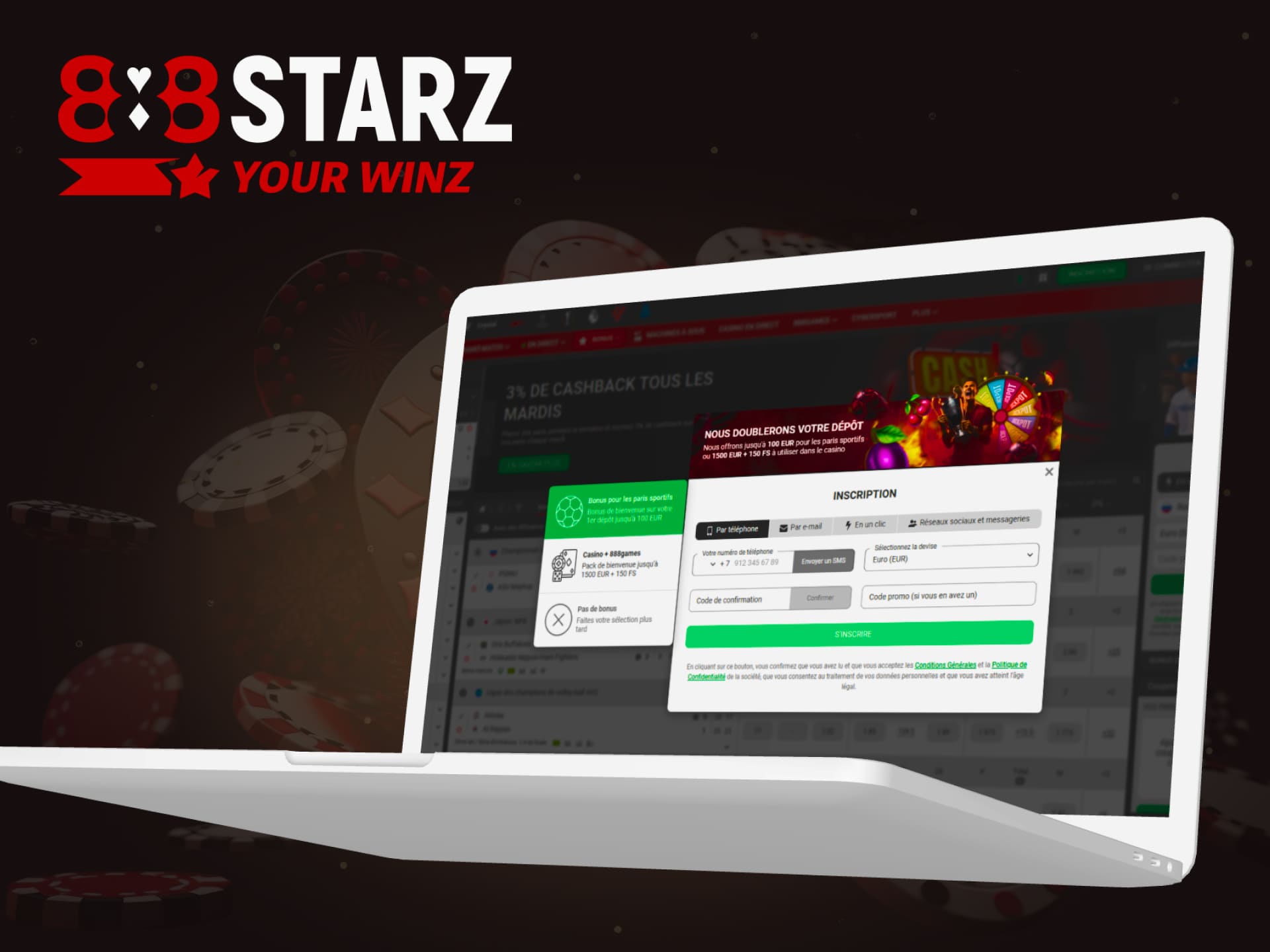 Inscription des nouveaux clients sur la plateforme 888starz en Côte d'Ivoire