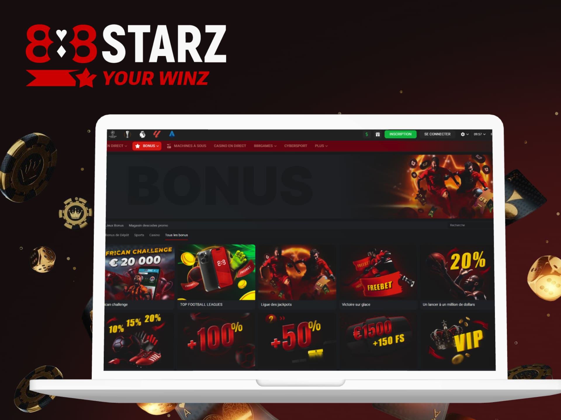 Bonus pour les nouveaux clients sur la plateforme 888starz au Sénégal