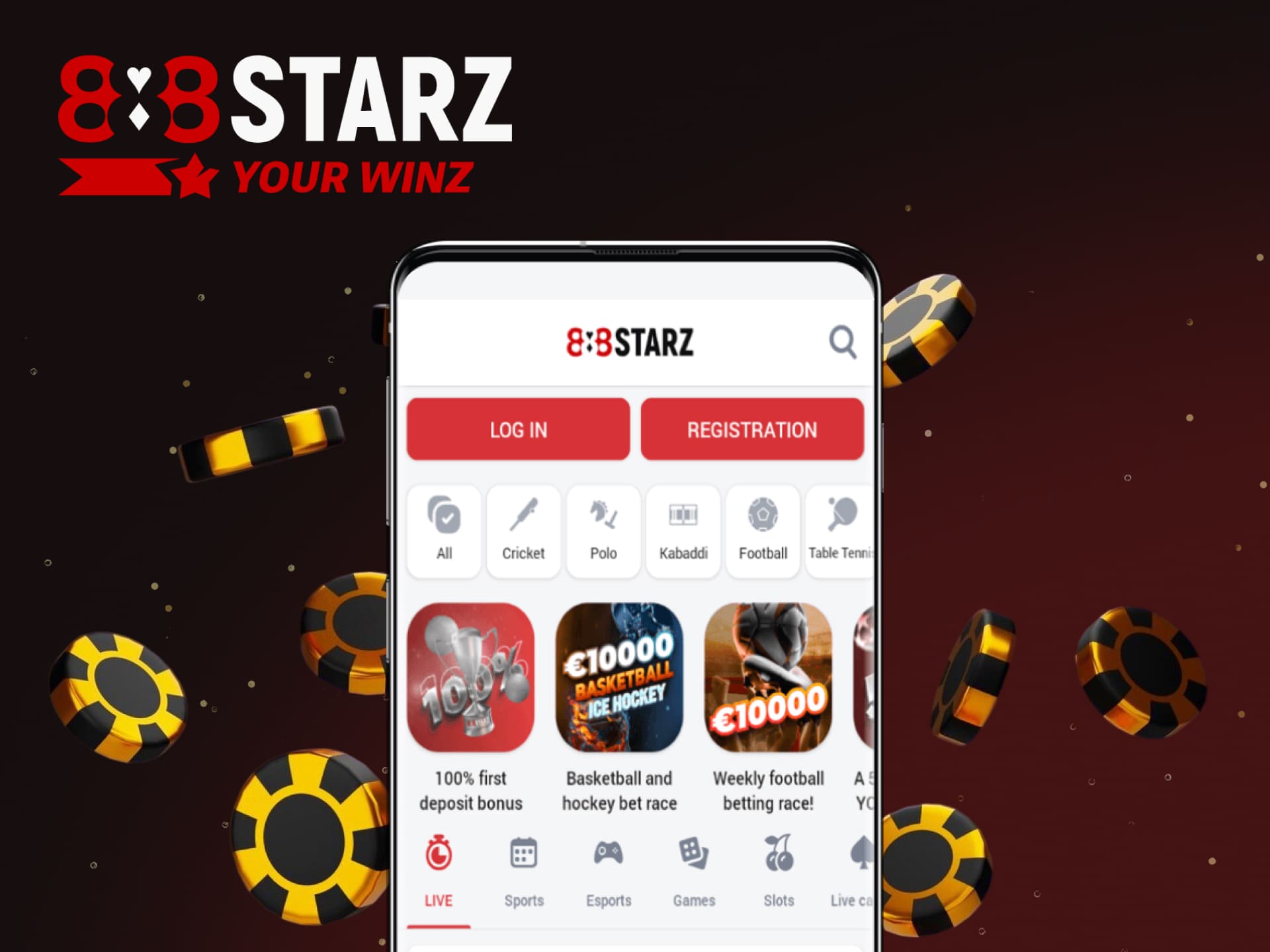 Informations importantes dans l'application mobile Android sur la plateforme 888starz au Sénégal